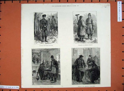 Old antique print - print, 1880