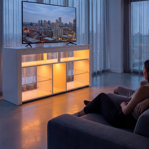 Led tall entertainment center - tall,