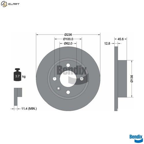 Brake disc bds1809 for - disc,