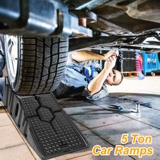 2PCS Car Ramps Heavy Duty 5 Ton 2.5+2.5 Ton Plastic Ramp for Car 33cm Extra Wide