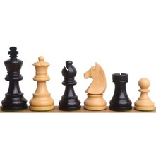 2.8" Tournament Staunton Chess Pieces Only Set - Ebonised Boxwood- Compact size