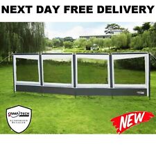 Camptech Carnival Deluxe 4 Window Poled Windbreak 460cm x 130cm GREY 300D 