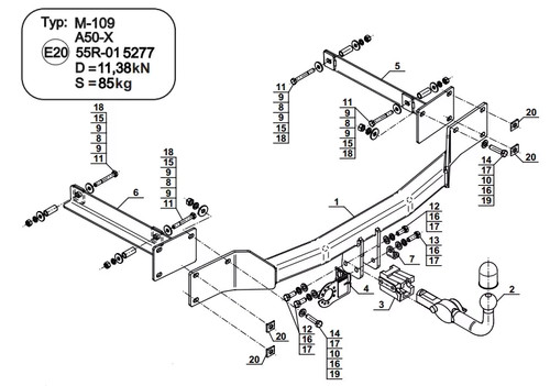 Detachable tow bar - detachable, for
