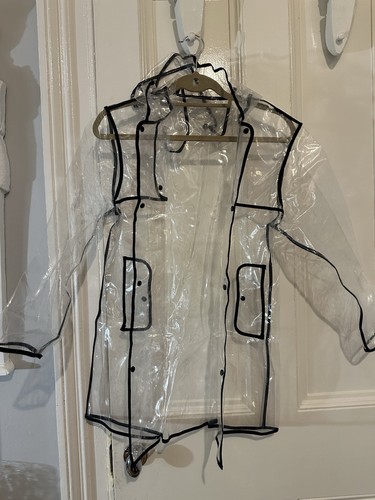 Clear pvc hooded raincoat - pvc,
