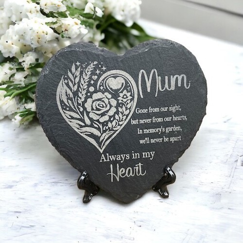 Memorial plaque slate heart - memorial,