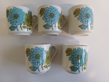 Vintage  Made in England Floral Retro Mug  Tea Cups x 5
