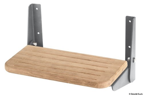 Folding teak footrest - footrest, drop