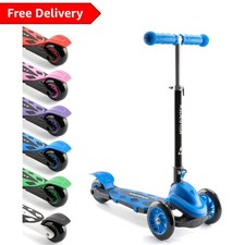 Blue Folding Tri Scooter for