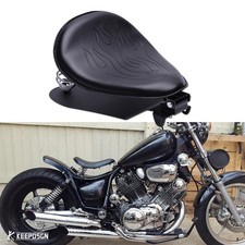 PU Flame Driver Seat Solo Seat w/ Springs For Yamaha XV1100 XV750 XV535 XV250