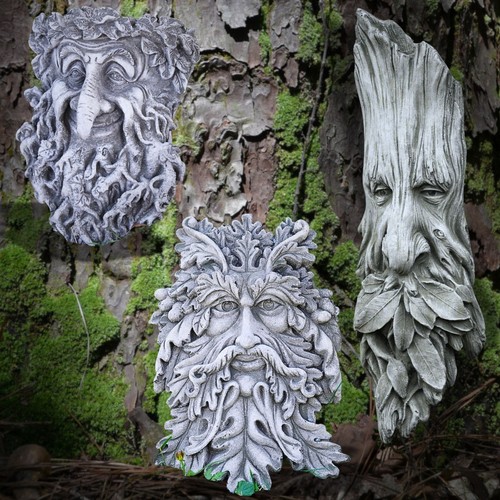 Greenman stone statue - greenman,