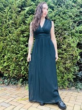 Vintage 1970s Black Dress By Vera Mont, Long Maxi Length, Tie Waist Size 10