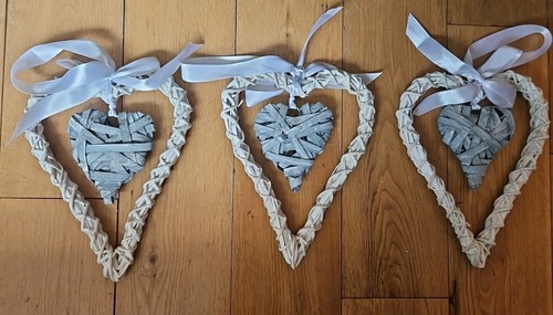Rustic wicker hanging heart - wicker,