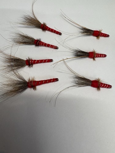 Red francis salmon flies - flies, 1"