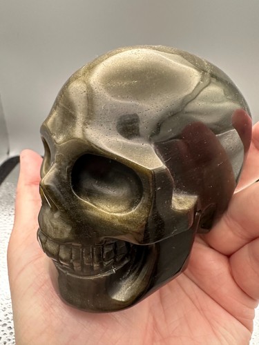 Crystal skull golden obsidian - golden,