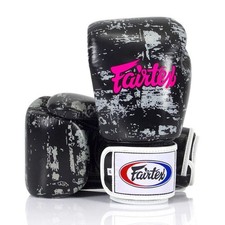 Fairtex BGV1 Dark Cloud Leather Muay Thai Boxing Gloves Kickboxing Black
