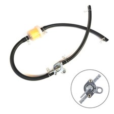 Universal Ø5-6mm Inline Fuel Tank Tap w/ Filter Hose Set for Diesel/Petrol ATV