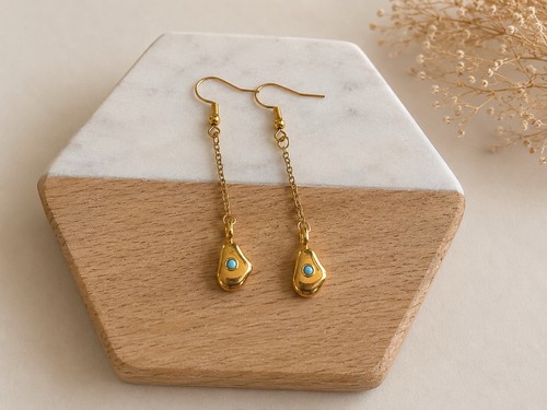 Gold turquoise abstract - turquoise,
