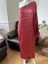 Zara Feathered Satin Long Pink