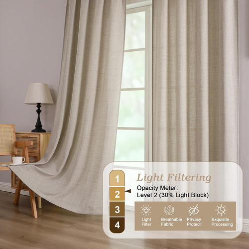 Linen curtains 220cm long - curtains, 2