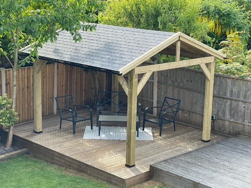 Wooden gazebo with - gazebo, felt