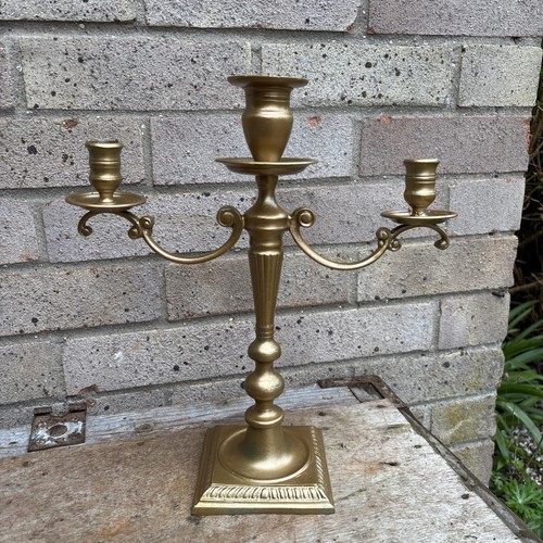Vintage metal candle stick - candle,