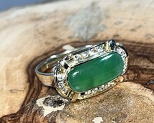 Saddle Ring In 14ct Gold Jade