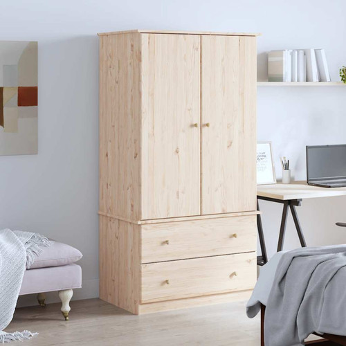 Wardrobe solid pine natural - solid,