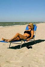 Outdoor Lounger Lawn Chair Spring Tanning Beach Camping Vintage Blue Pool Seat