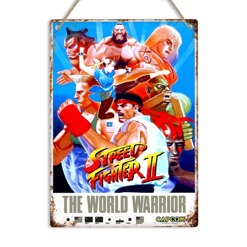 Street fighter metal sign - street,