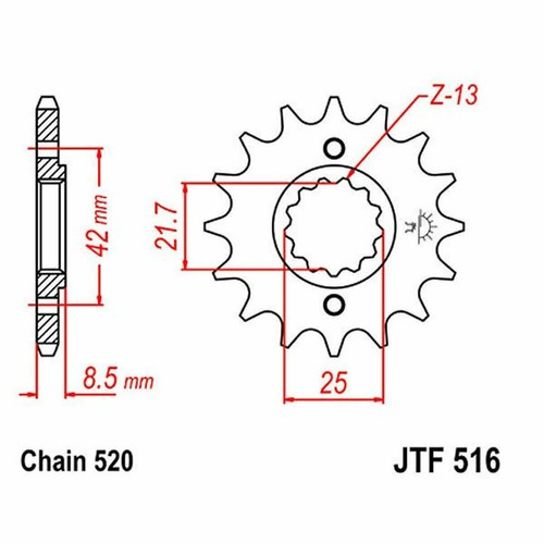 Pinion z15 520 - pinion, 726.28.19
