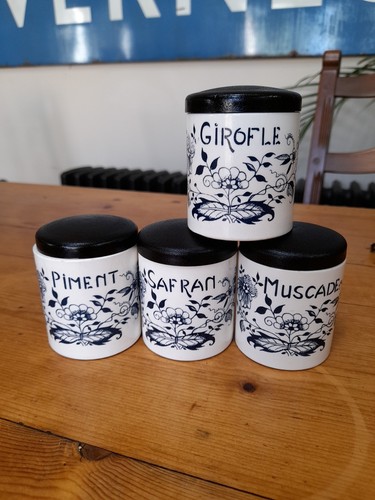 French ceramic spice jars - 4,
