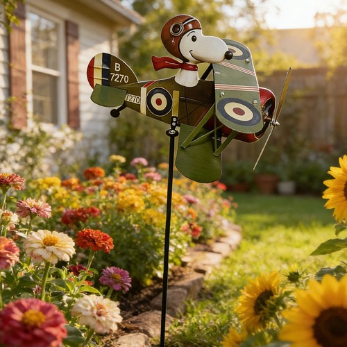 Snoopy pilot flying biplane - snoopy,