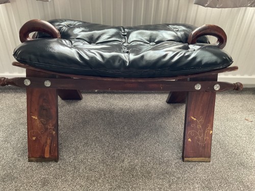 Moroccan camel saddle stool - moroccan,