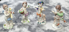 Italian Capodimonte Naples Porcelain Cherub Putti Figurines Four Seasons Set