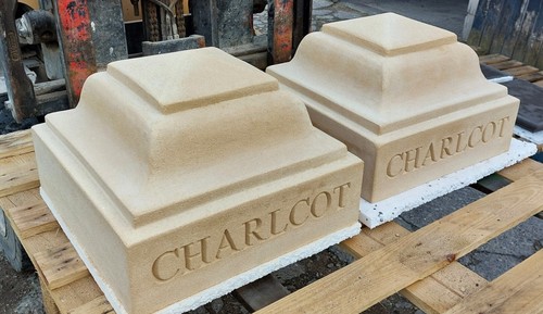 Cast stone fluted - cast, caps