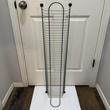 38 Inch Metal DVD / Game Storage Rack Tower Holds 45 Discs Wire Stand Vintage