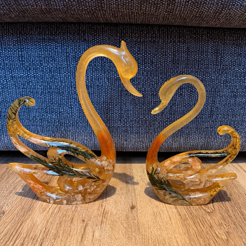 Pair swan ornament - pair, ornament/figurine