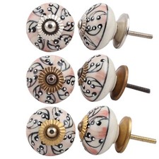 CERAMIC DOOR KNOBS Floral Cupboard Handle Cabinet Drawer Vintage Antique Various