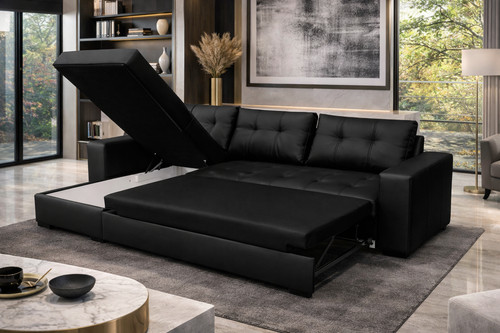 Dallas black corner sofa - dallas,