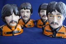 PEGGY DAVIES CERAMICS THE BEATLES FULL SET OF ARTIST'S PROOF CHARACTER BUSTS