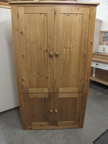 Solid pine linen larder - pine,