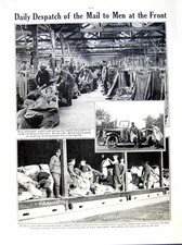 Original Old Antique Print French Sier Baby Pram 1915-16 World War Mail Post