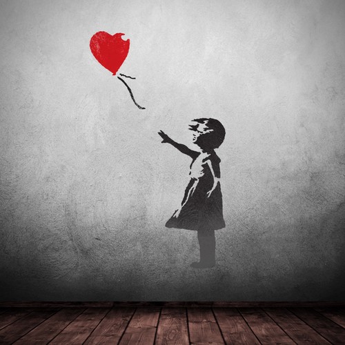 Banksy girl with balloon - girl,