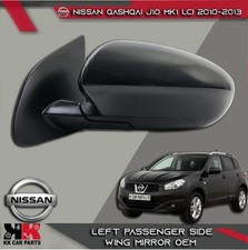 NISSAN QASHQAI J10 MK1 LCI 2010-2013 LEFT PASSENGER WING MIRROR BLACK  7 PIN OEM