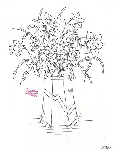 Vintage embroidery transfer - embroidery,