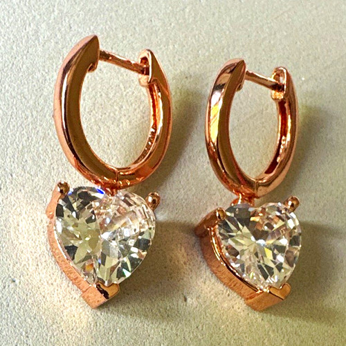 Rose gold plated huggie hoop - huggie,