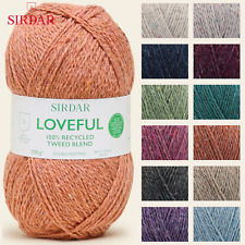 Sirdar Loveful 100% Recycled Tweed DK - 100g All Colours Wool Yarn Craft Crochet