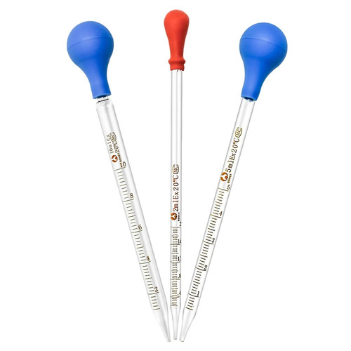 3pcs 2ml glass graduated - glass,