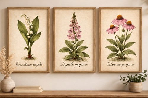 Vintage botanical prints set - vintage,