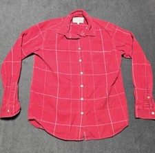 Aubin & Wills Check Shirt Size UK 8 US Small Red Plaid Check London England